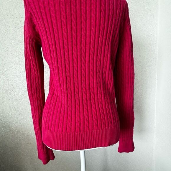 C Wonder Pink Pullover Sweater Cable Knit Long Sleeve SZ L - Picture 8 of 12